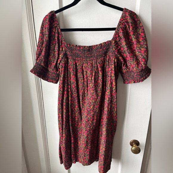 American Eagle flowered smocked knit minidress, size L. - Picture 2 of 6